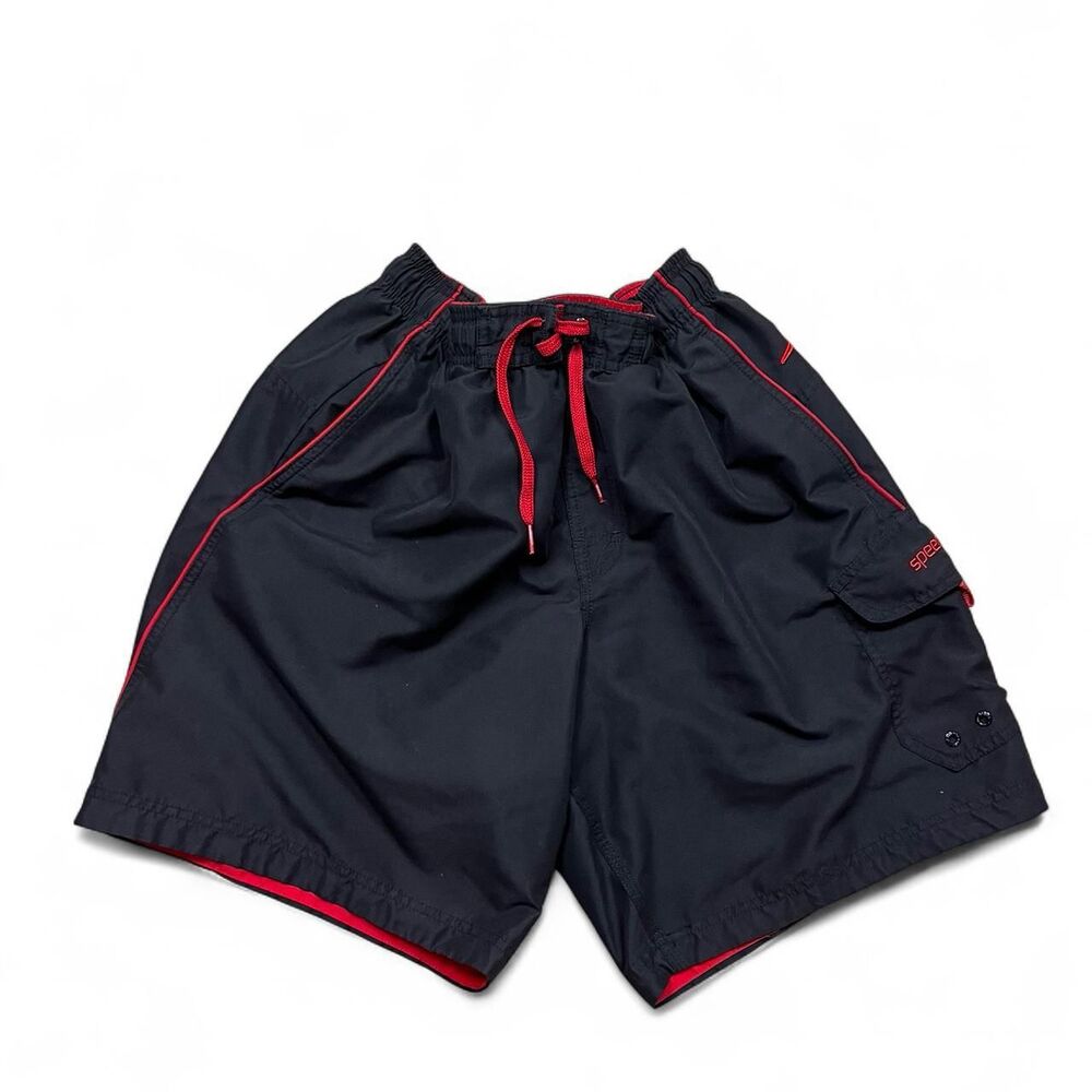 Speedo Men's Black and Navy Swimsuit-one-piece